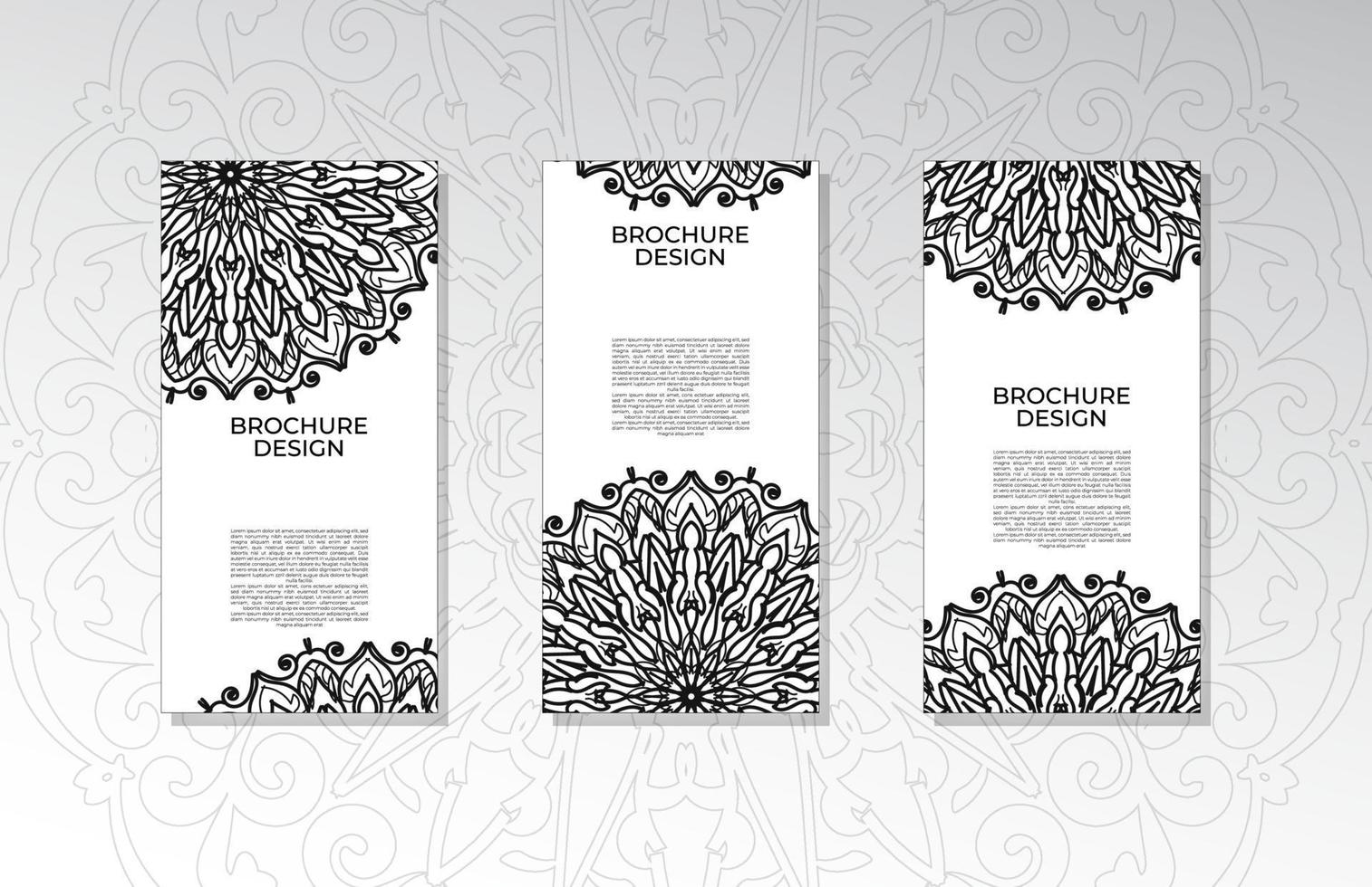 brochure o poster con mandala vettore