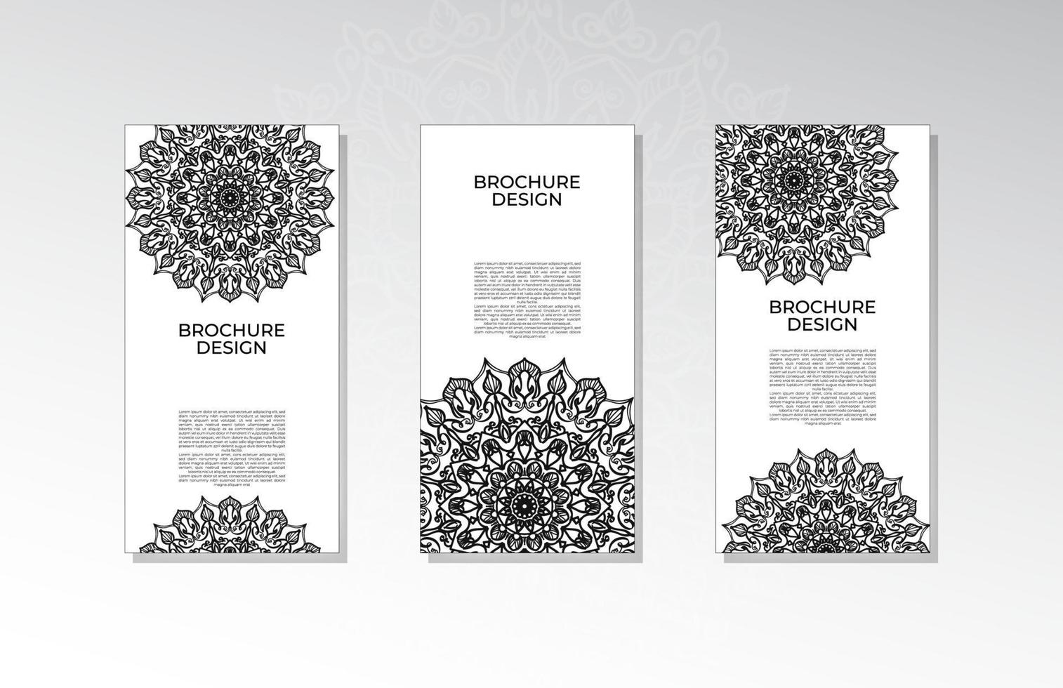 brochure o poster con mandala vettore