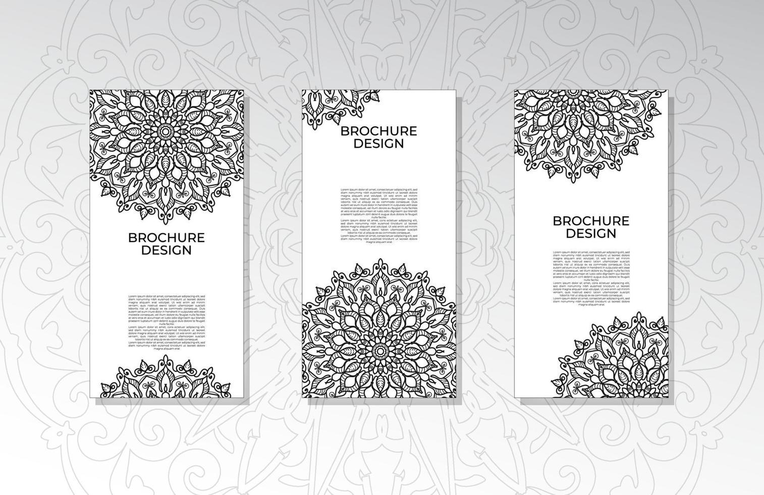 brochure o poster con mandala vettore