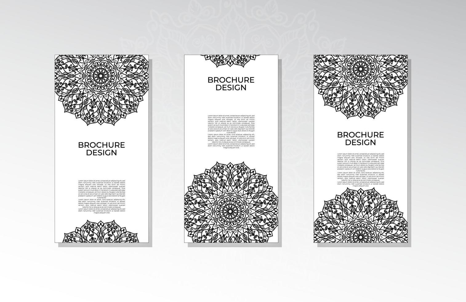 brochure o poster con mandala vettore