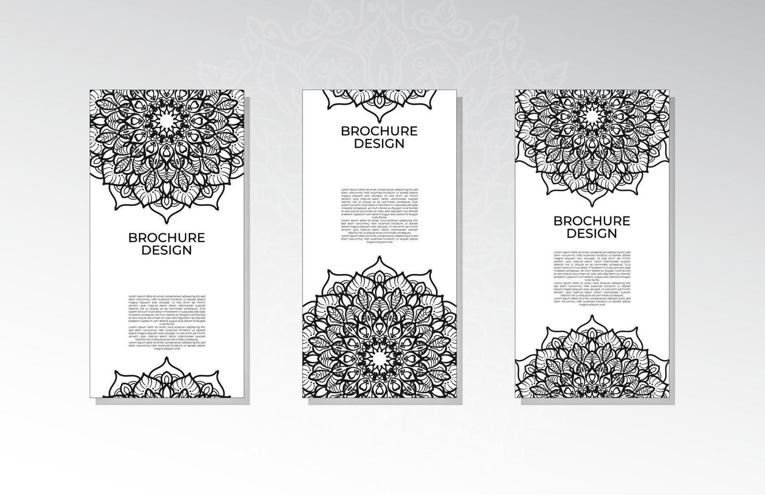 brochure o poster con mandala vettore