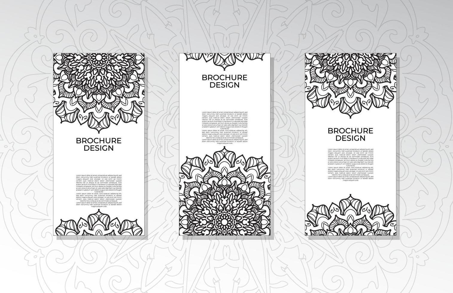 brochure o poster con mandala vettore