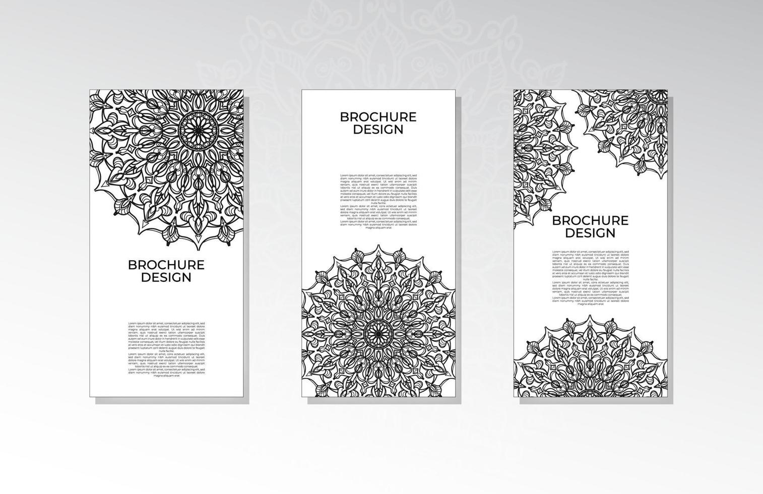 brochure o poster con mandala vettore