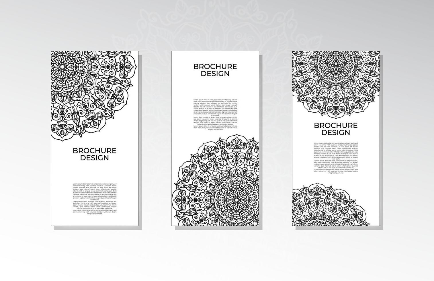 brochure o poster con mandala vettore