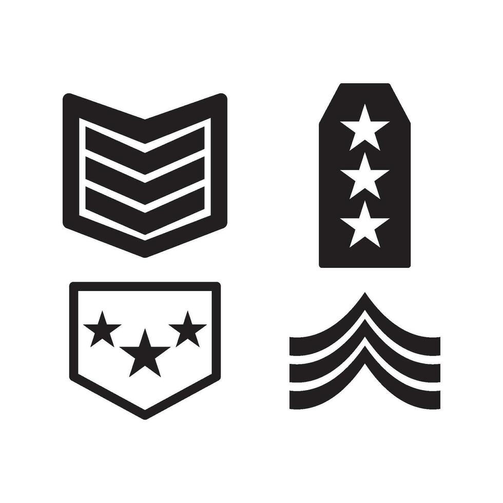militare rango icona logo vettore design modello