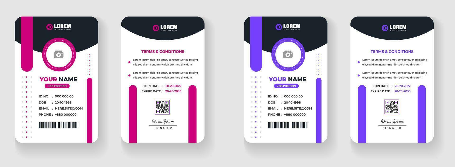 aziendale moderno ufficio identità carta o elegante attività commerciale azienda id carta design modello. vettore