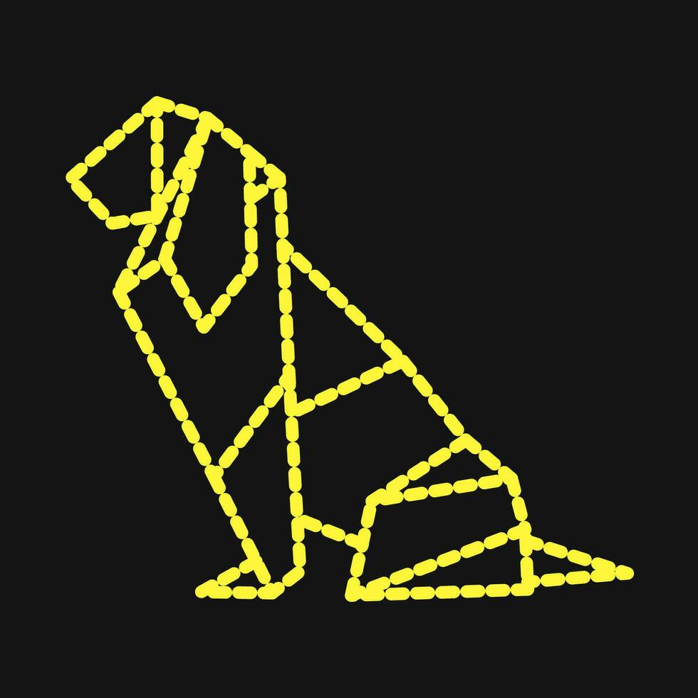 icona cane origami. Cinese zodiaco elementi. icone nel tratteggiata stile. bene per stampe, manifesti, logo, annuncio, decorazione, infografica, eccetera. vettore