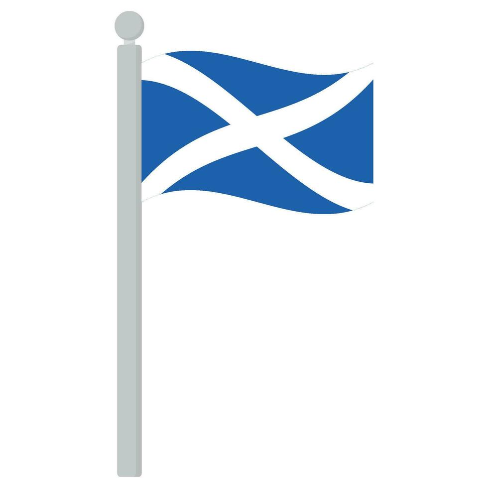 bandiera di Scozia. Scozia bandiera su pennone isolato vettore