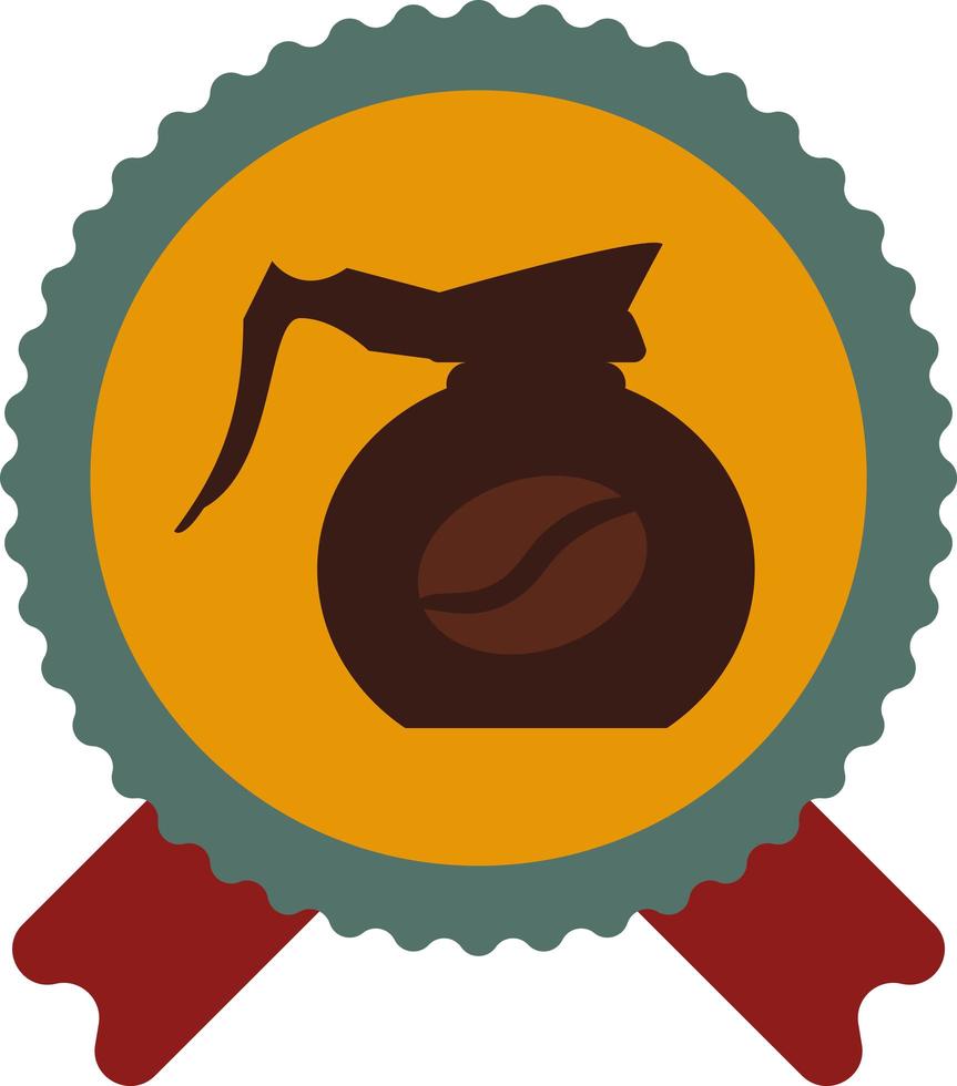 vettore del distintivo pubblicitario della caffetteria o della caffetteria