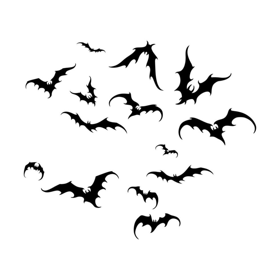 pipistrello vampiro vettore. pauroso fantasma pipistrello silhouette volante su bianca sfondo vettore