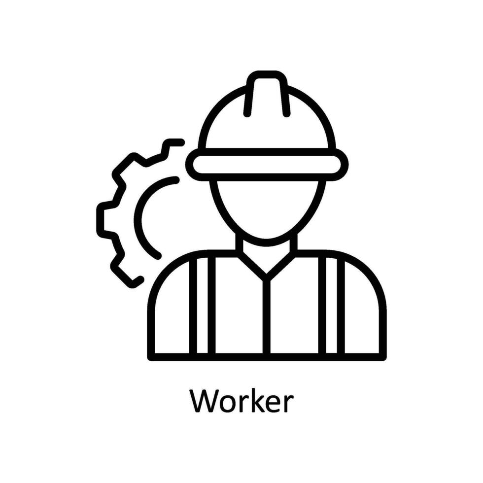 lavoratore vettore schema icona design illustrazione. attività commerciale e gestione simbolo su bianca sfondo eps 10 file