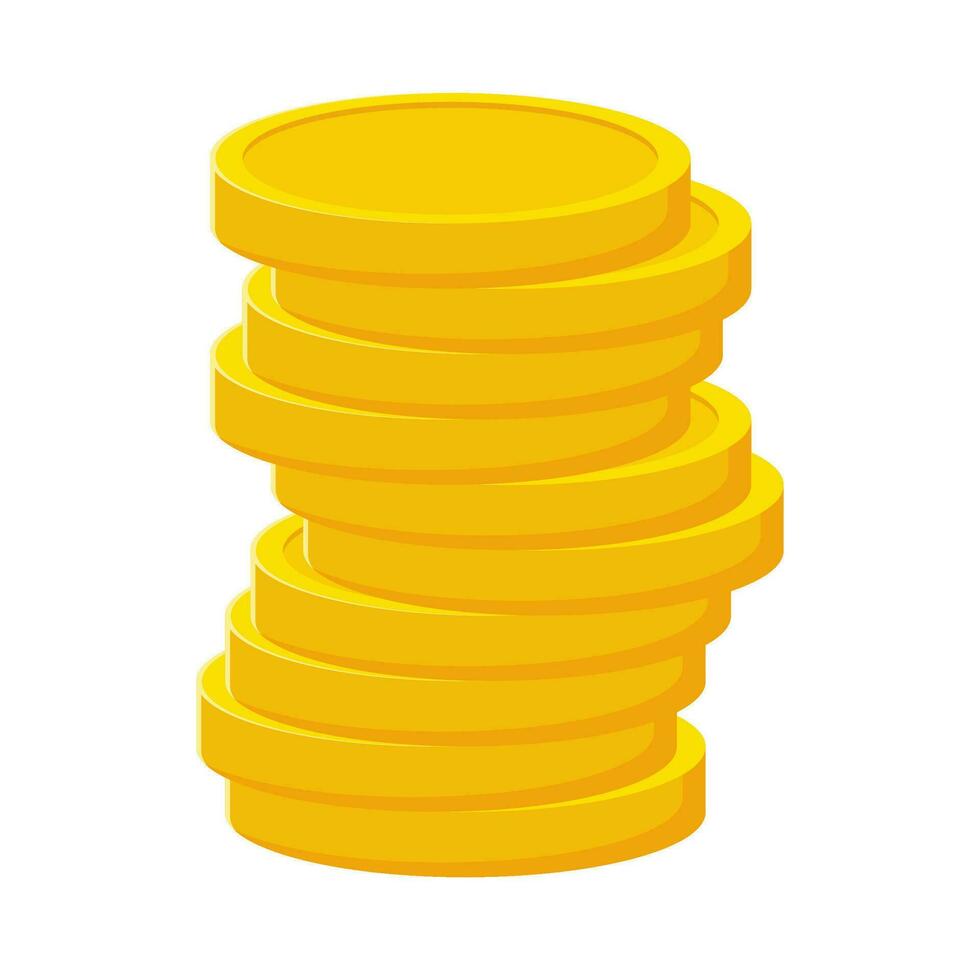 piatto illustrazione di mucchio di i soldi monete su isolato sfondo vettore