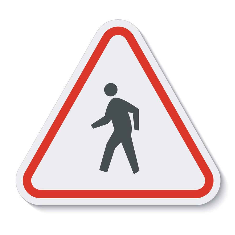 attraversamento pedonale segno simbolo isolare su sfondo bianco, illustrazione vettoriale