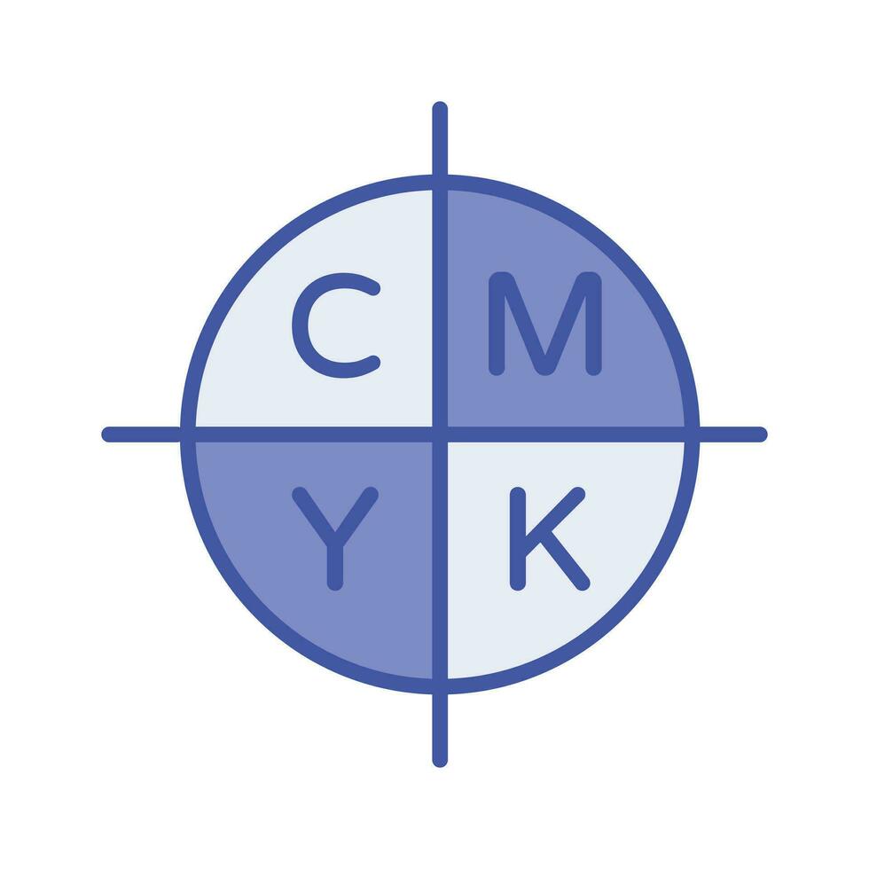 CMYK colori tavolozza icona, isolato su bianca sfondo vettore