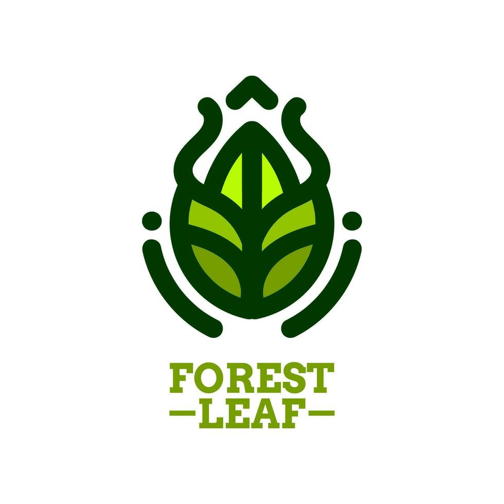 foresta verde foglia natura logo concetto design illustrazione vettore