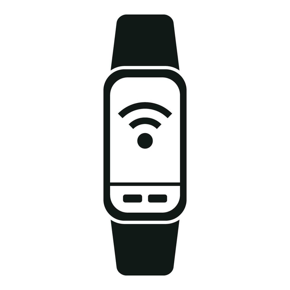 Wi-Fi fitness gruppo musicale icona semplice vettore. orologio App vettore