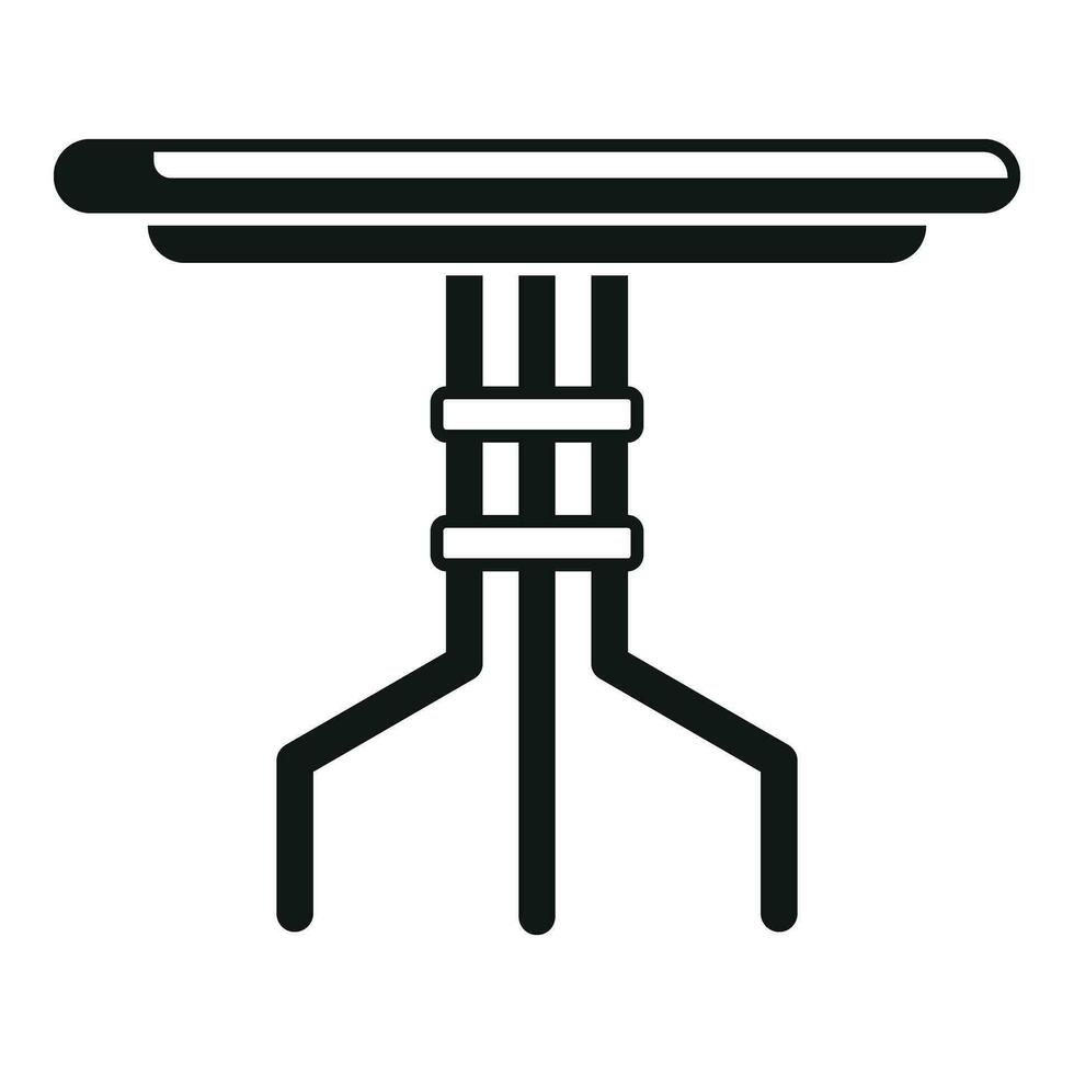 metallo all'aperto tavolo icona semplice vettore. estate cortile vettore