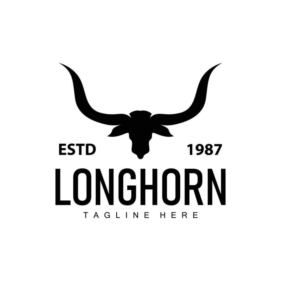 Longhorn logo vecchio Vintage ▾ design ovest nazione Texas Toro corno vettore