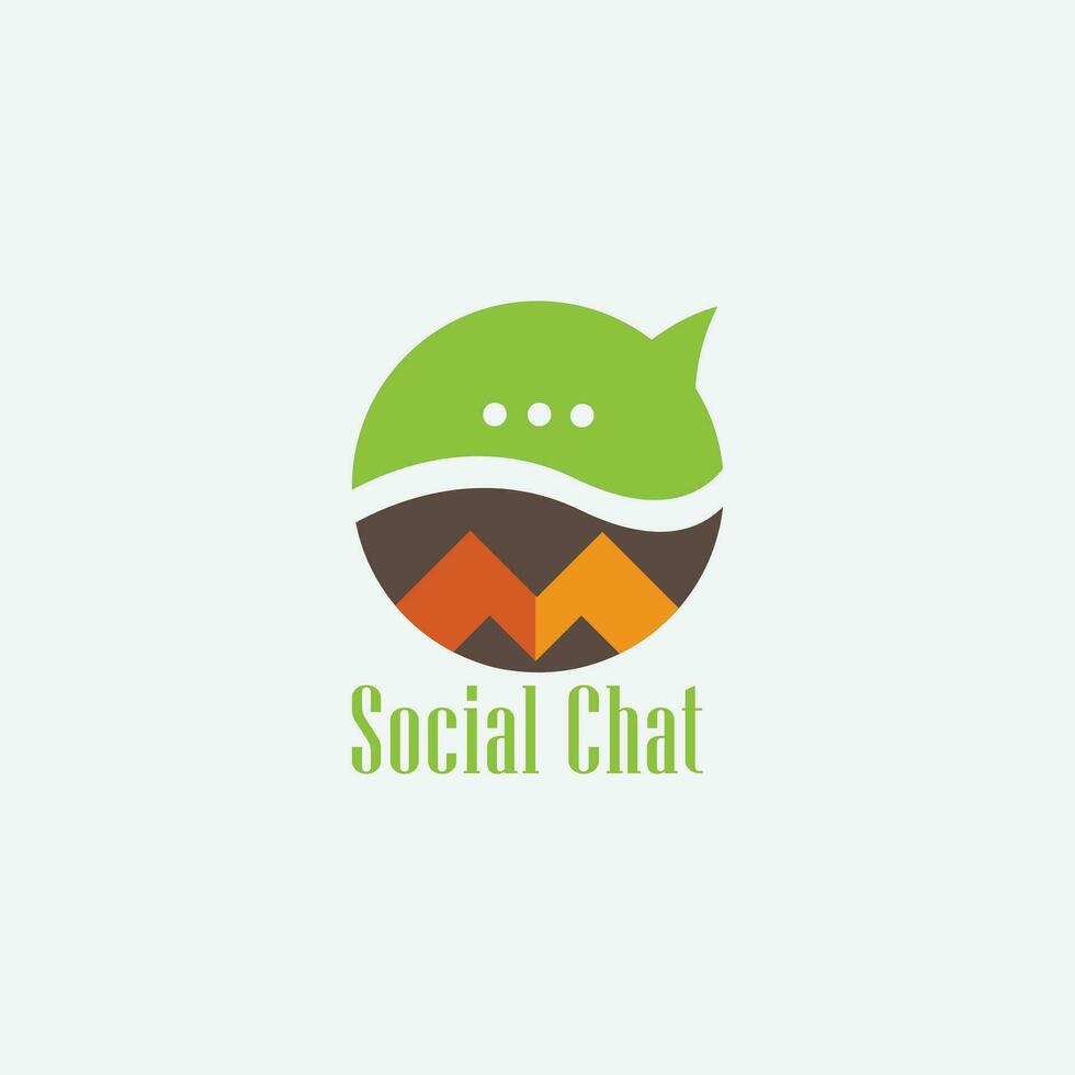 sociale Chiacchierare logo design vettore