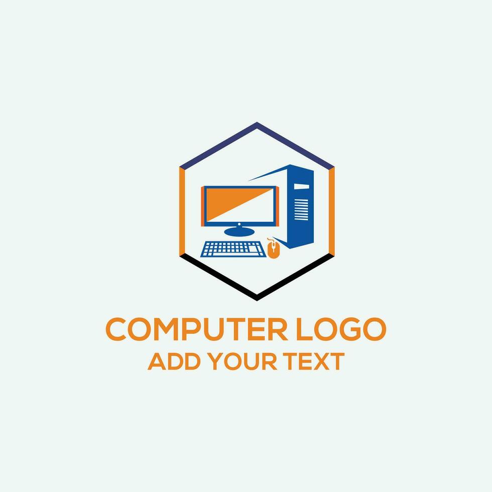 design del logo del computer vettore