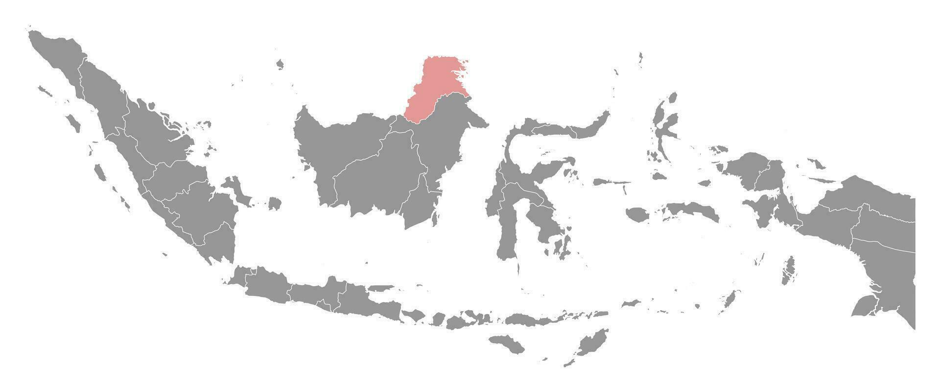 nord kalimantan Provincia carta geografica, amministrativo divisione di Indonesia. vettore illustrazione.