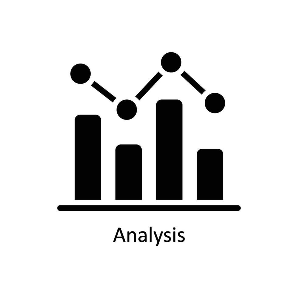 analisi vettore solido icona design illustrazione. attività commerciale e gestione simbolo su bianca sfondo eps 10 file