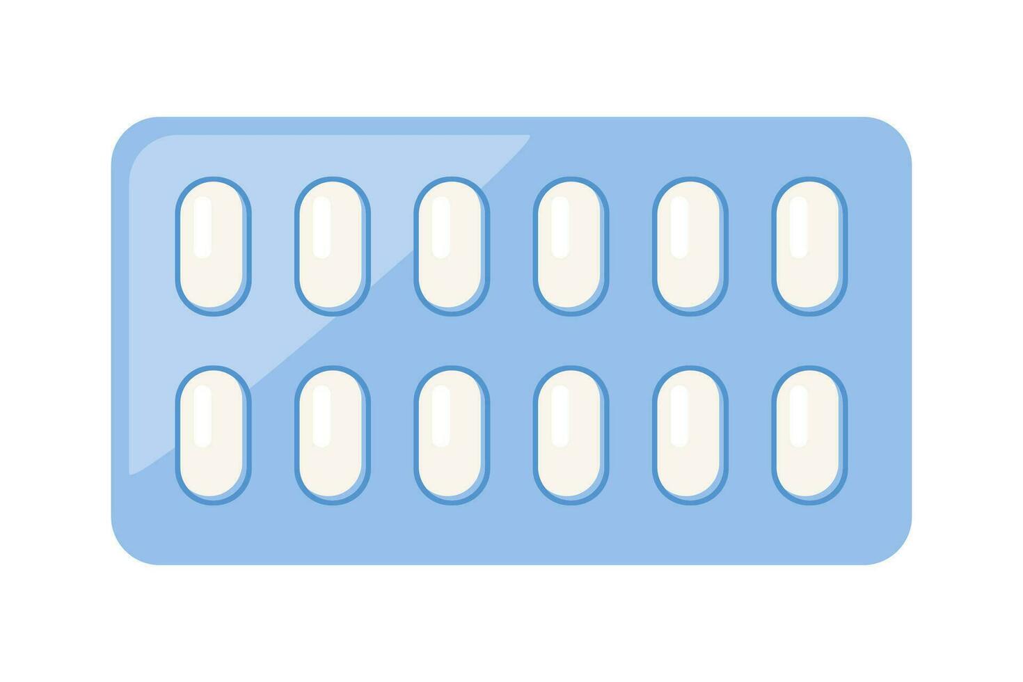 bolla con pillole per malattia e dolore trattamento. medico droga pacchetto per tavoletta, vitamina, antibiotico, aspirina. vettore illustrazione.