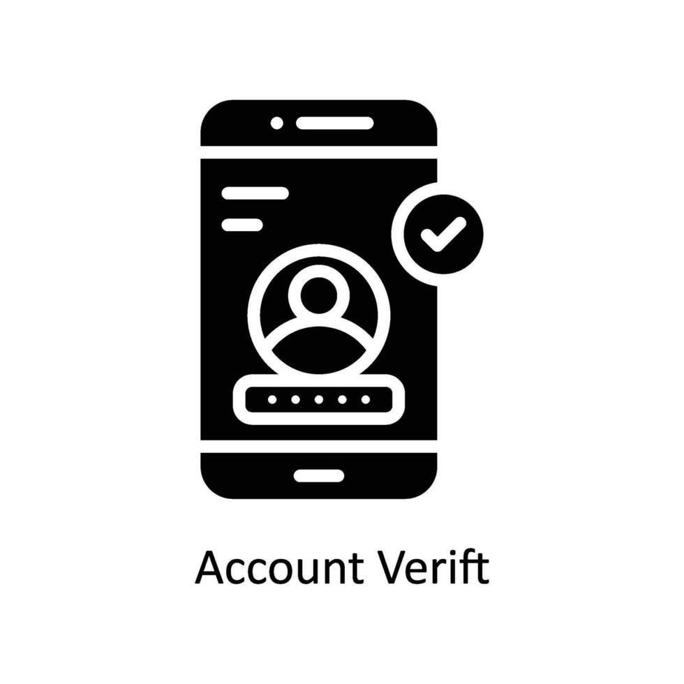 account verificare vettore solido icona design illustrazione. attività commerciale e gestione simbolo su bianca sfondo eps 10 file