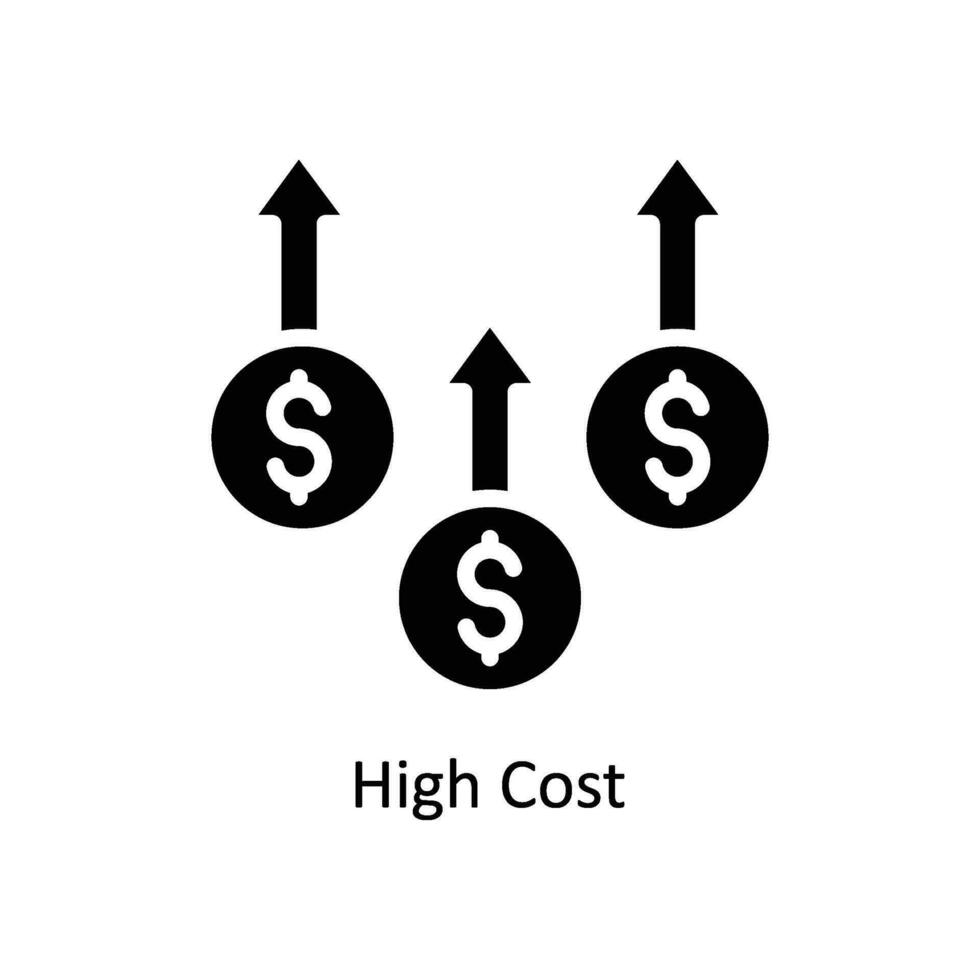 alto costo vettore solido icona design illustrazione. attività commerciale e gestione simbolo su bianca sfondo eps 10 file