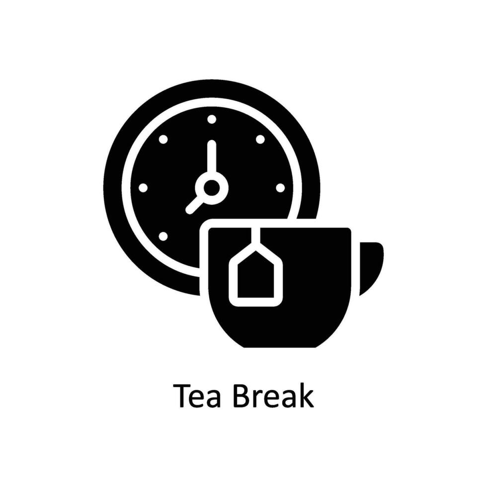 tè rompere vettore solido icona design illustrazione. attività commerciale e gestione simbolo su bianca sfondo eps 10 file