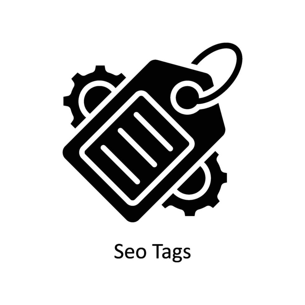 SEO tag vettore solido icona design illustrazione. attività commerciale e gestione simbolo su bianca sfondo eps 10 file