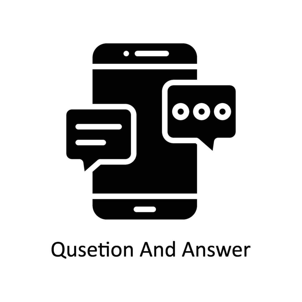 domanda e risposta vettore solido icona design illustrazione. attività commerciale e gestione simbolo su bianca sfondo eps 10 file