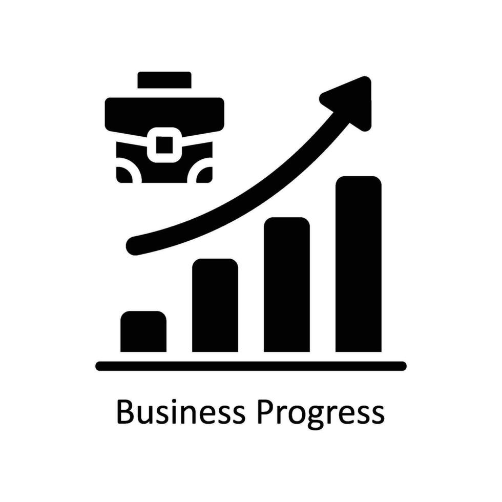 attività commerciale progresso vettore solido icona design illustrazione. attività commerciale e gestione simbolo su bianca sfondo eps 10 file