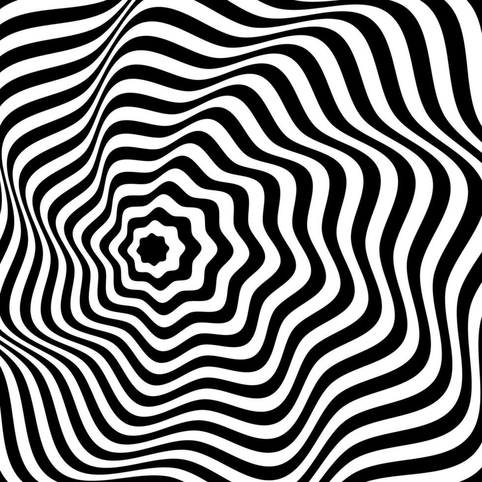 ottico illusioni. astratto a strisce con monocromatico onde sfondo. vettore illustrazione