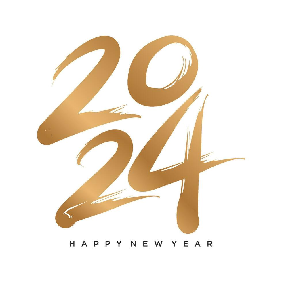 contento nuovo anno 2024 numero design. vettore design per nuovo anno celebrazione e saluto. premio vettore design per manifesto, striscione, saluto e nuovo anno 2024 celebrazione.