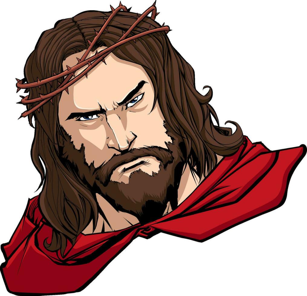 Gesù supereroe ritratto vettore
