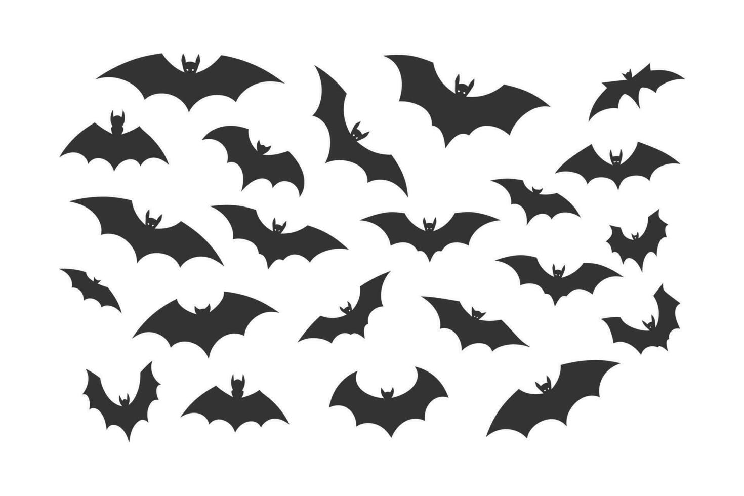 scarabocchio nero silhouette di pipistrelli. vettore illustrazione design.