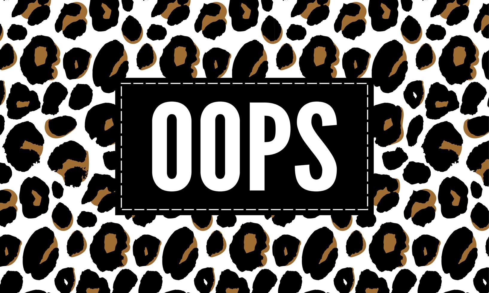 slogan oops frase grafica vettoriale stampa leopardo lettere di moda