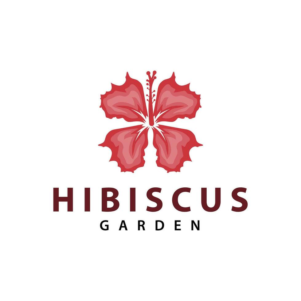 ibisco logo semplice fresco naturale fiore design giardino pianta illustrazione vettore
