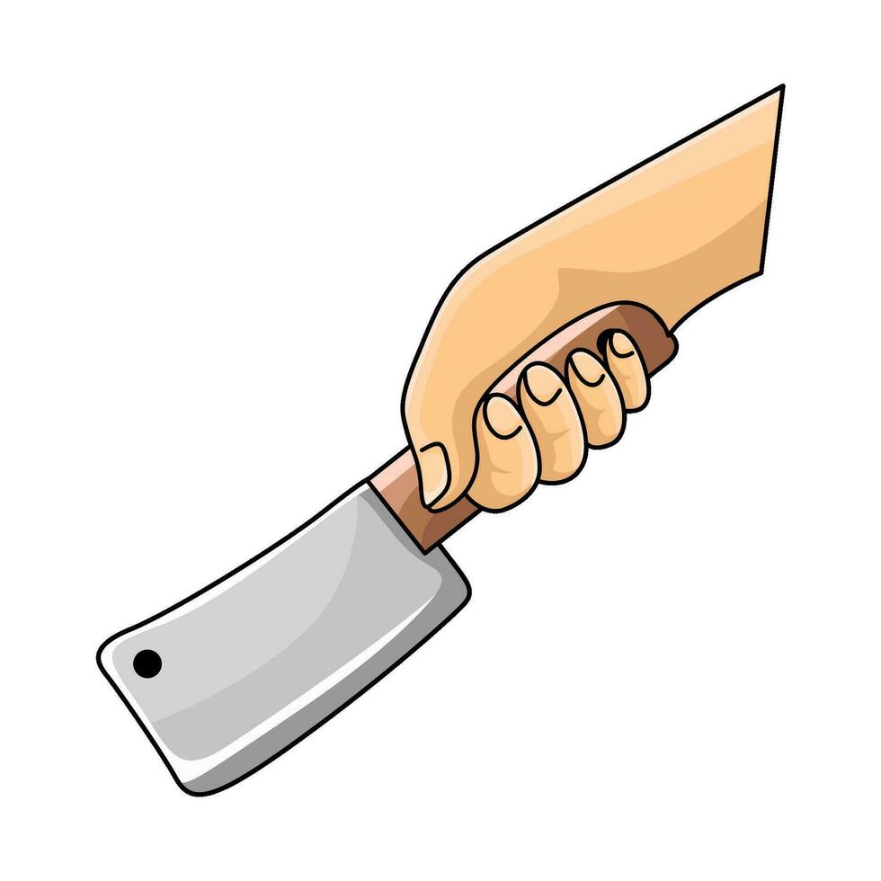 macellaio coltello nel mano illustrazione vettore