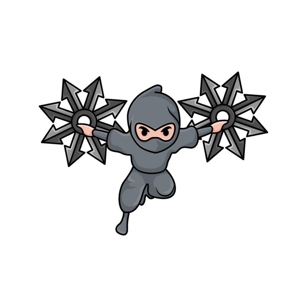 shuriken nel mano ninja illustrazione vettore