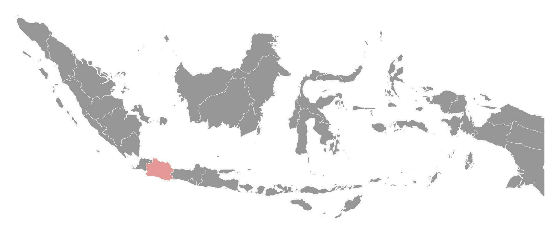 ovest Giava Provincia carta geografica, amministrativo divisione di Indonesia. vettore illustrazione.