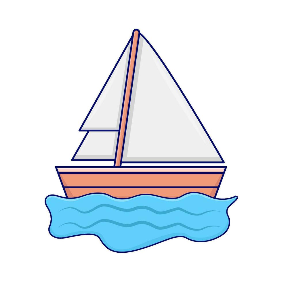 barca nel oceano illustrazione vettore