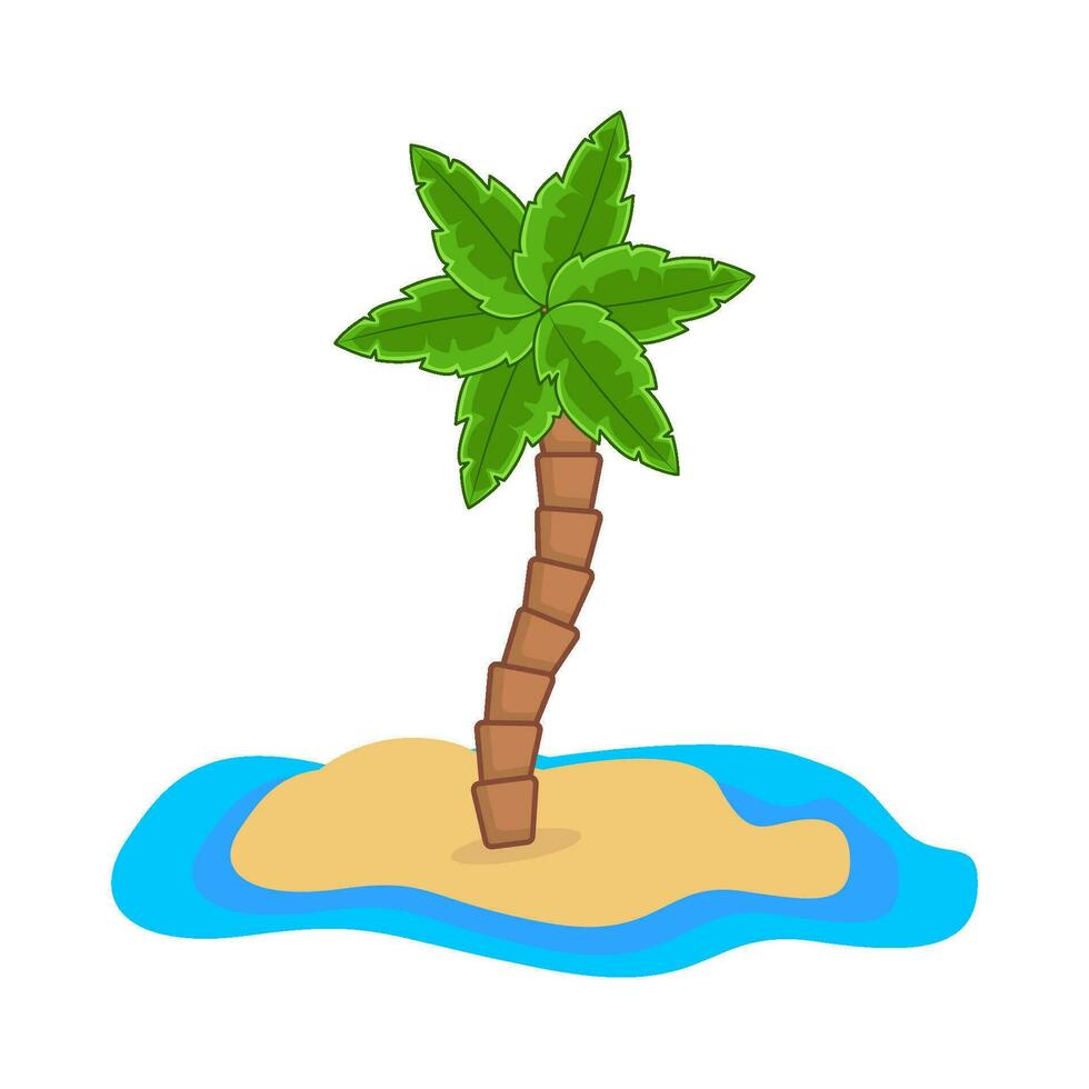 palma albero nel spiaggia illustrazione vettore