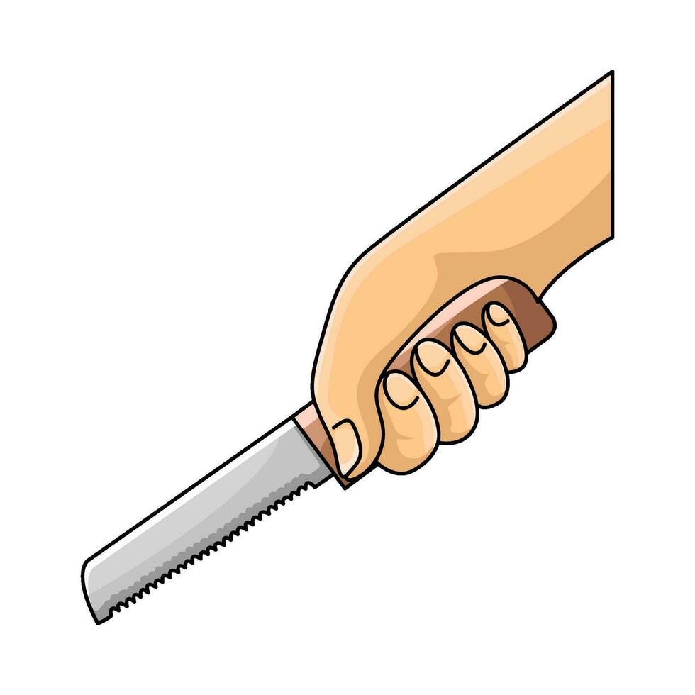 coltello nel mano illustrazione vettore
