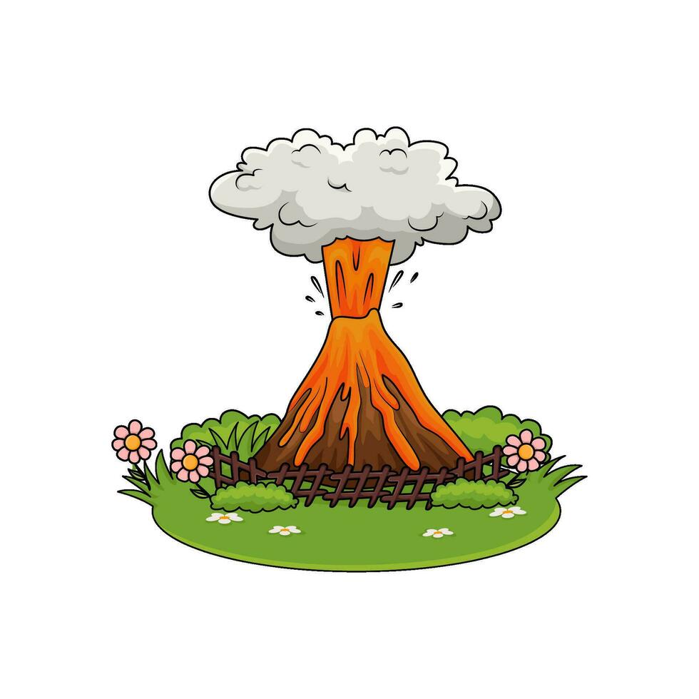 eruzione nel foresta illustrazione vettore