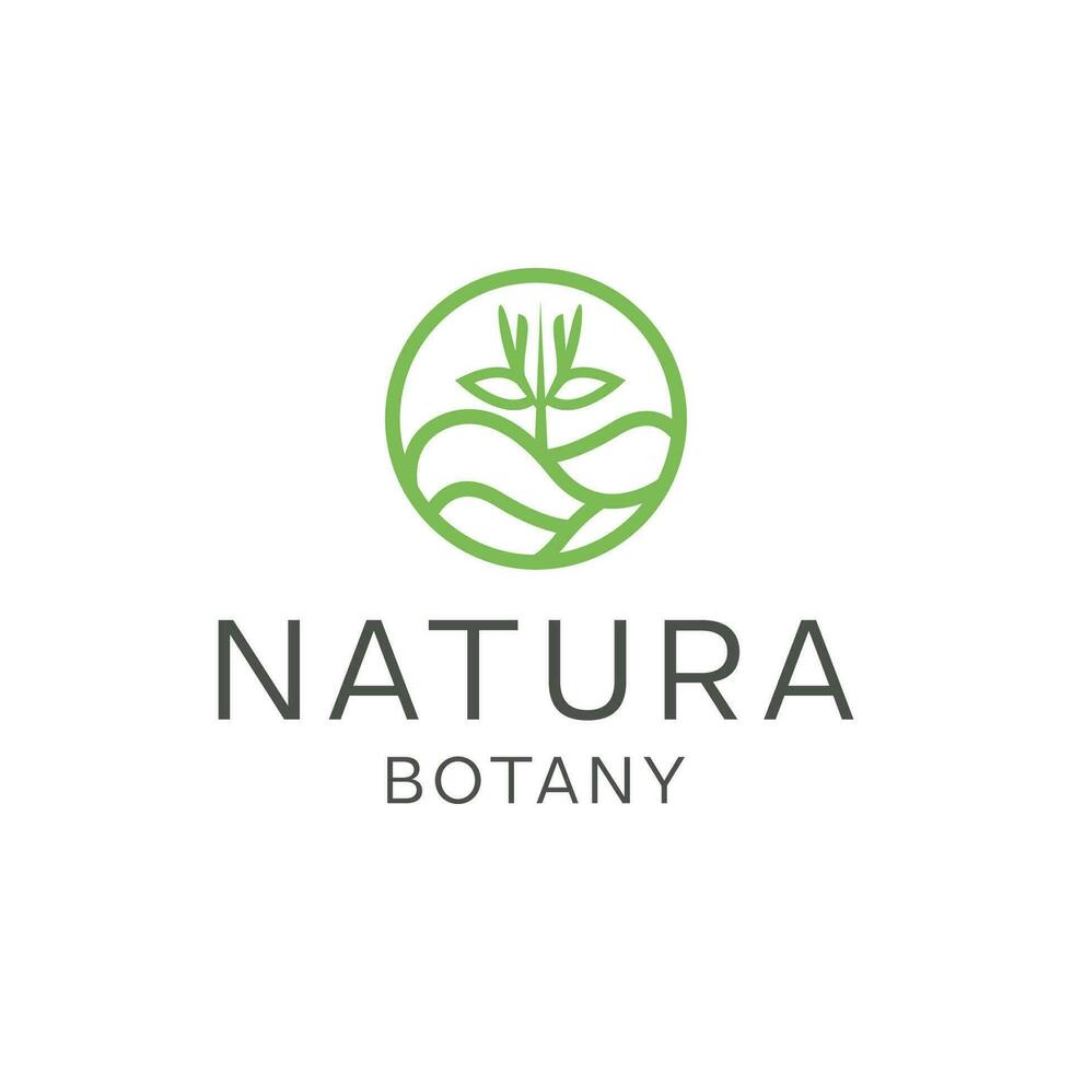 modello di vettore di progettazione del logo del prodotto naturale. icona foglia