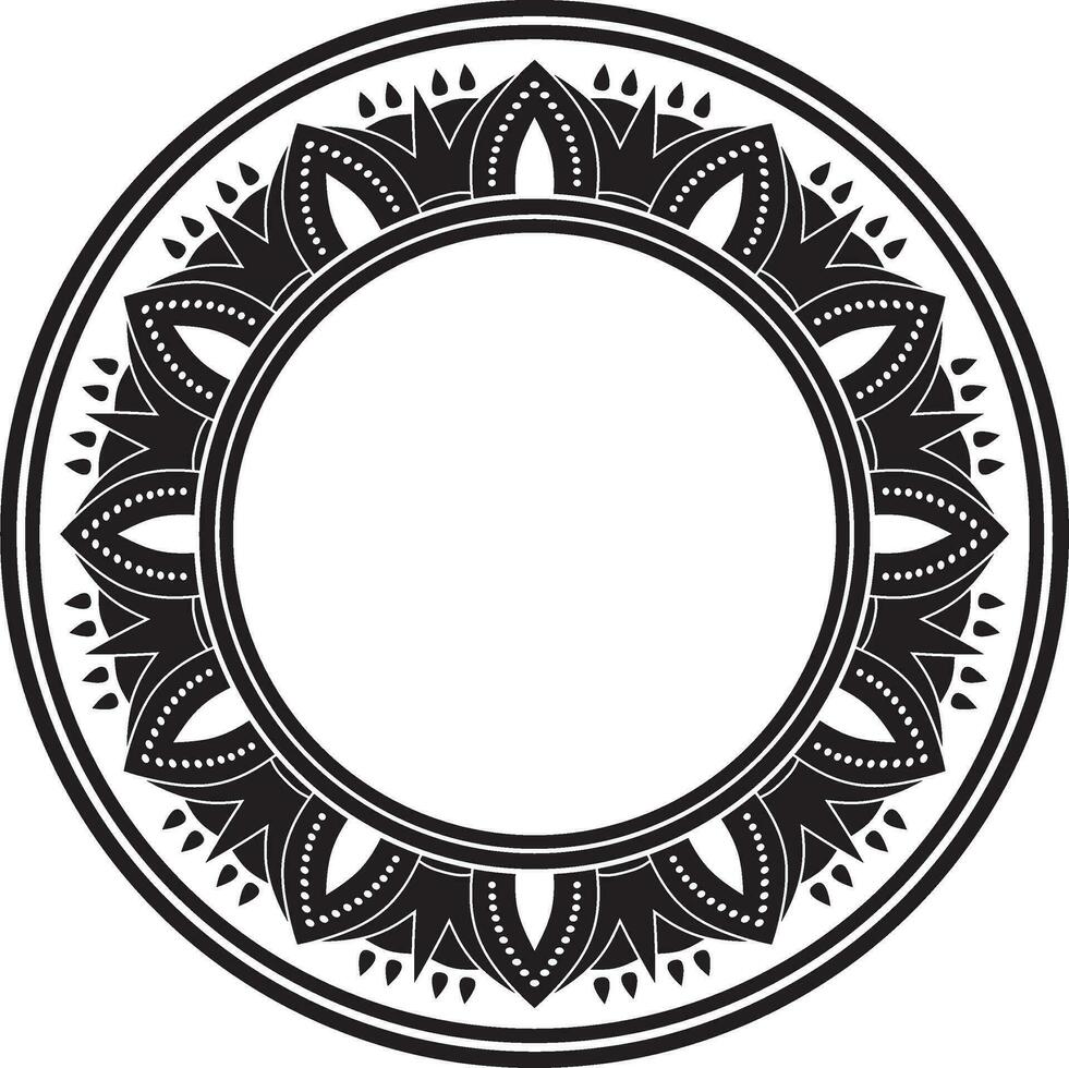 vettore il giro nero monocromatico egiziano ornamento. infinito cerchio confine, antico Egitto telaio