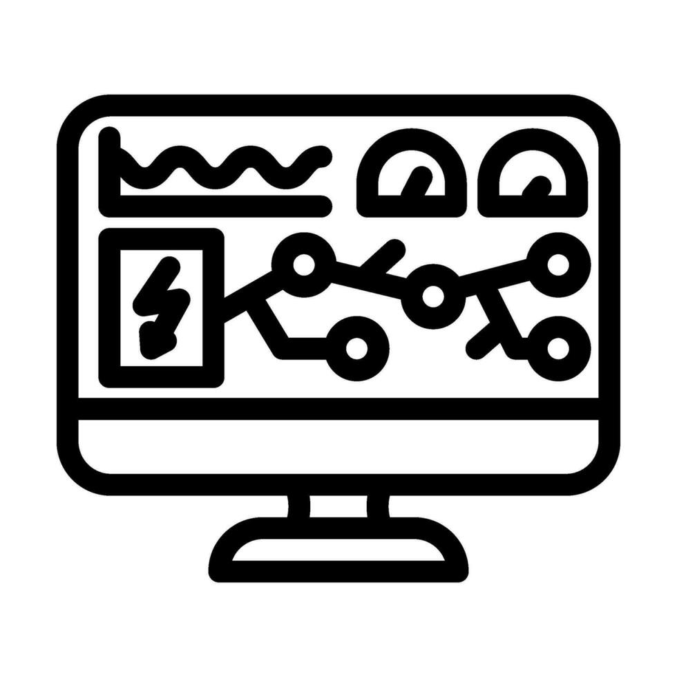 griglia monitoraggio elettrico linea icona vettore illustrazione