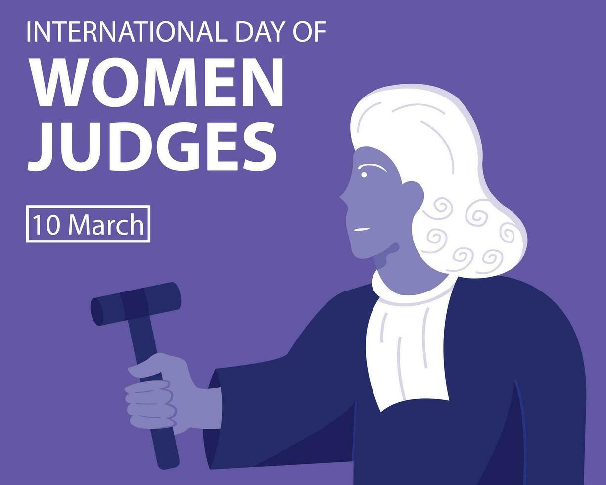illustrazione vettore grafico di un' dai capelli bianchi femmina giudice Tenere un' martelletto, Perfetto per internazionale giorno, donne giudici, celebrare, saluto carta, eccetera.